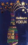 LOT 5 Cartes Meilleurs Vœux + 5 Enveloppes 4x9cm