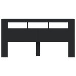 vidaXL Tête de lit à LED noir 200x18 5x103 5 cm bois d'ingénierie