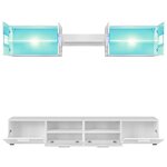 vidaXL Ensemble Meuble mural TV 5 Pièces lumières LED Haute Brillance