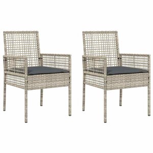 vidaXL Chaise de jardin 2 Pièces Gris clair 55 x 53 x 85 cm polyrotin