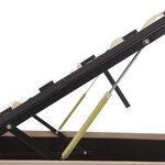vidaXL Cadre de lit à rangement hydraulique et LED similicuir 90x200cm
