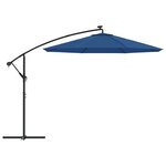 vidaXL Tissu de remplacement pour parasol déporté bleu azuré 300 cm