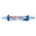 Marqueur acryl 3d dble pointe 5400 bleu gentiane 2-3 mm  5-10 mm EDDING