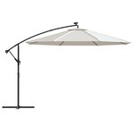 vidaXL Parasol en porte-à-feux et poteau métallique 350 cm Sable