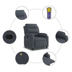 vidaXL Fauteuil de massage inclinable gris foncé velours