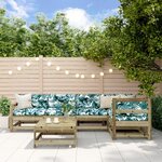 vidaXL Salon de jardin 6 Pièces avec coussins bois de pin imprégné
