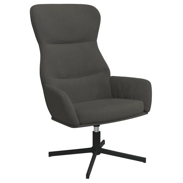 vidaXL Chaise de relaxation Gris foncé Velours