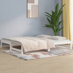vidaXL Lit coulissant Blanc 2x(90x200) cm Bois de pin massif
