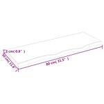 vidaXL Étagère murale marron foncé 80x30x2 cm bois chêne massif traité