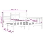 vidaXL Cadre de lit Marron miel Bois de pin massif 200x200 cm