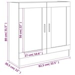 vidaXL Armoire à vitrine Chêne fumé 82 5x30 5x80 cm Bois d'ingénierie