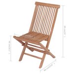 vidaXL Chaises pliables de jardin 4 Pièces Bois de teck solide