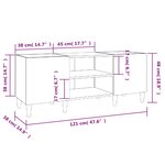 vidaXL Armoire à disques blanc 121x38x48 cm bois d'ingénierie