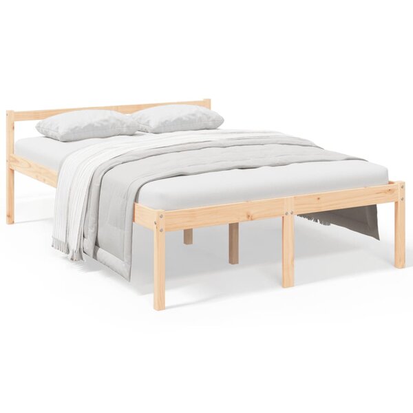 vidaXL Lit pour personne âgée 140x200 cm bois massif de pin