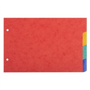 Intercalaires pour fiches bristol carte lustrée 225g 4 positions - A5 148x210mm x 10 EXACOMPTA
