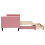 vidaXL Lit de jour avec gigogne et tiroirs rose 80x200 cm velours