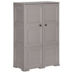 vidaXL Armoire en plastique 79x43x125 cm Design de bois Gris