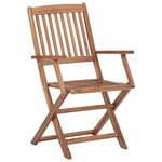 vidaXL Chaises pliables d'extérieur et coussins lot de 8 Bois d'acacia