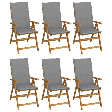 vidaXL Chaises pliables de jardin 6 Pièces avec coussins Bois d'acacia