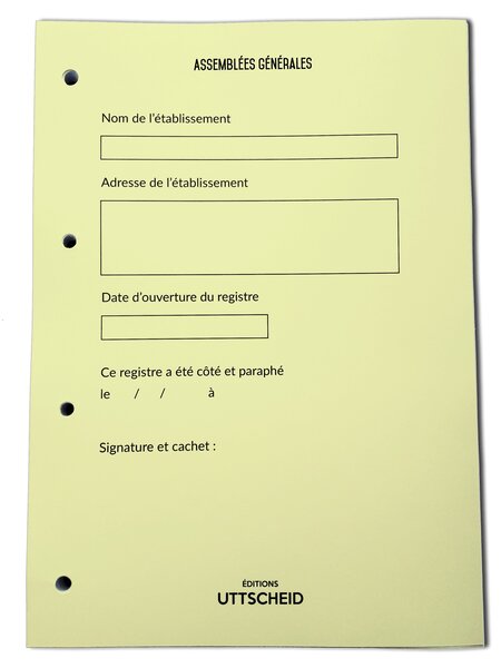 Recharge Classeur Assemblées Générales - 100 feuillets foliotés UTTSCHEID