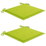 vidaXL Chaises Batavia lot de 2 coussins vert vif Bois de teck massif