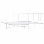 vidaXL Cadre de lit métal avec tête de lit blanc 180x200 cm
