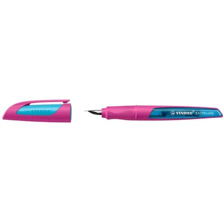 Stylo plume easybuddy a  droitiers  rose/bleu clair stabilo