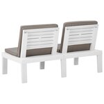 vidaXL Bancs de salon de jardin avec coussins 2 Pièces Plastique Blanc