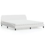 vidaXL Lit avec matelas blanc 200x200 cm similicuir