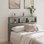 vidaXL Armoire tête de lit avec LED sonoma gris 140x17x102 cm