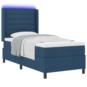 vidaXL Lit à ressort avec matelas et LED bleue 90x190 cm Tissu