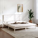 vidaXL Cadre de lit Blanc Bois de pin massif 200x200 cm