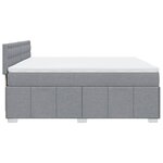 vidaXL Sommier à lattes de lit avec matelas Gris clair 180x200cm Tissu