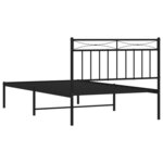 vidaXL Cadre de lit métal avec tête de lit noir 107x203 cm