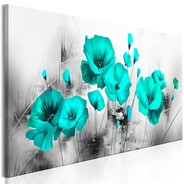 Tableau - turquoise meadow (1 part) narrow l x h en cm 120x40