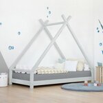Lit tipi enfant TAHUKA 120 x 200 gris clair