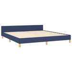vidaXL Cadre de lit avec tête de lit Bleu 180 x 200 cm Tissu