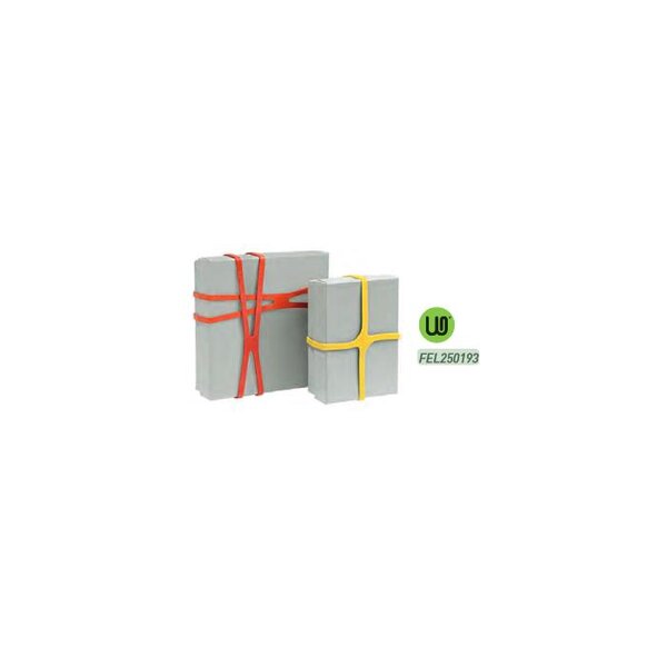 Sac de 25 bracelets caoutchouc croisés Coloris assortis - 200 x 1.1 x 25 mm SAFETOOL