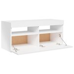 vidaXL Meuble TV avec lumières LED blanc brillant 90x35x40 cm