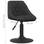 vidaXL Chaises pivotantes à manger lot de 2 Noir Velours