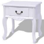 vidaXL Table de chevet MDF Blanc