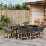 vidaXL Ensemble de salle à manger jardin 9 pièces en rotin poly gris