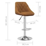 vidaXL Tabourets de bar lot de 2 marron velours