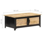 vidaXL Table basse 90x50x35 cm Bois solide de manguier