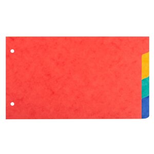 Intercalaires Pour Fiches Bristol En Carte Lustrée 225g/m2 4 Positions - 125x200mm - Couleurs Assorties - X 10 - Exacompta