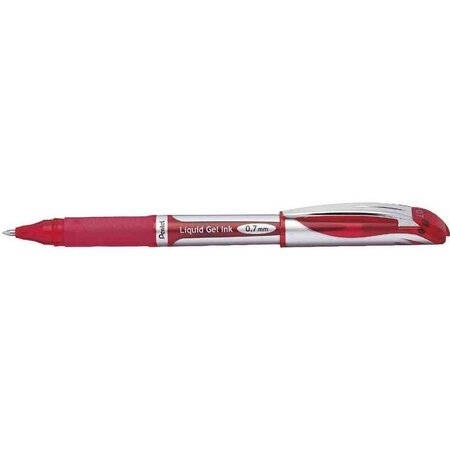 Stylo roller encre gel liquid energel bl57 pointe 0 7mm rouge x 12 pentel