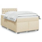 vidaXL Sommier à lattes de lit avec matelas Crème 120x200 cm Tissu