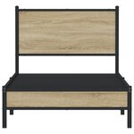 vidaXL Cadre de lit en métal sans matelas chêne sonoma 90x190 cm