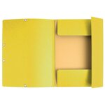 Chemise 3 rabats +elast A4 carte jaune citron EXACOMPTA