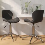 vidaXL Chaises pivotantes à manger lot de 2 gris foncé velours